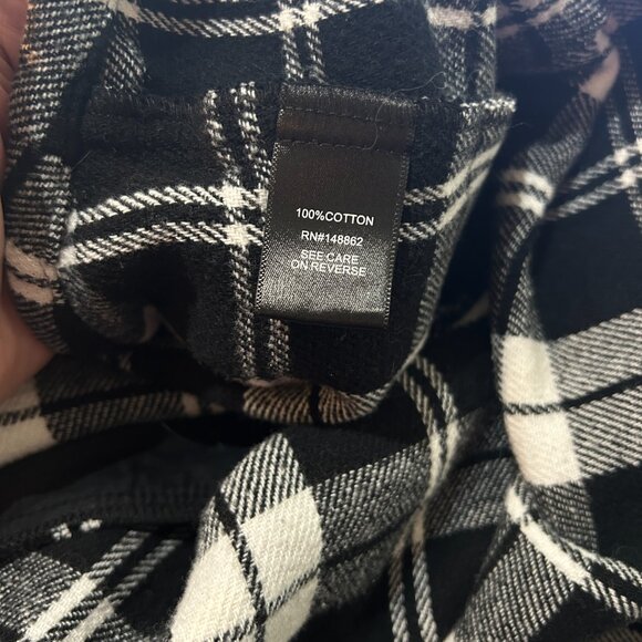 Torrid Black & White‎ Plaid Shacket • Women’s Sz 3 • Cinched Waist Cotton Shirt - Picture 6 of 6